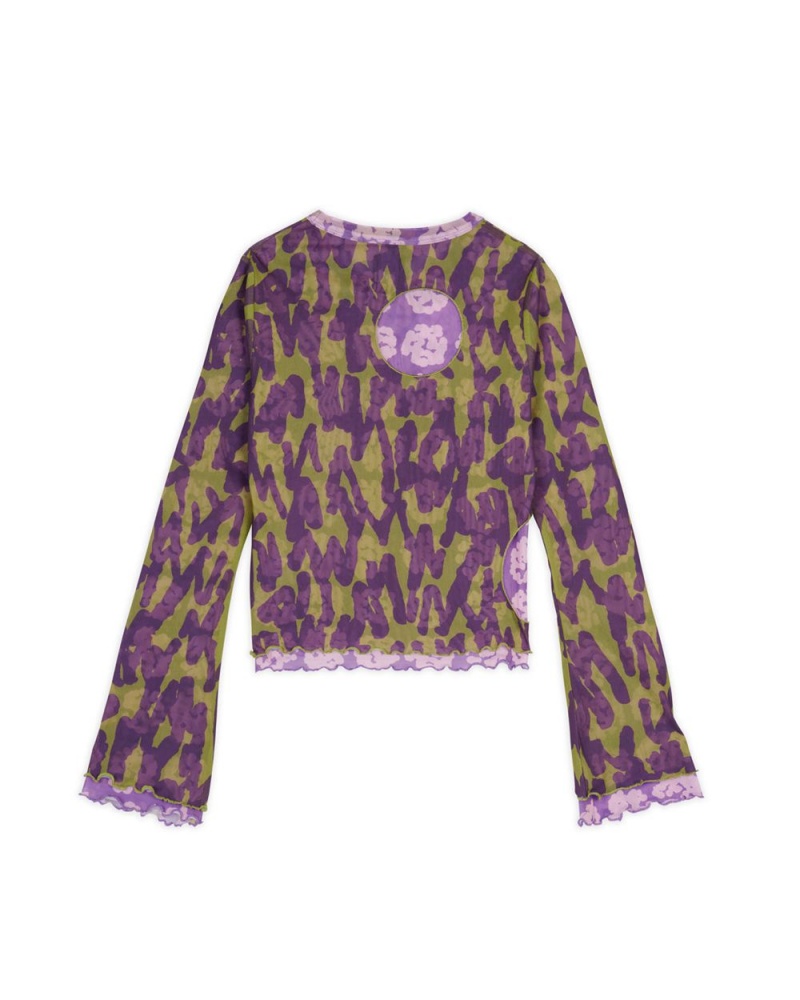 Purple Brain Dead Yumiko Layered Hyper Mesh T-Shirt | USA STFA92518