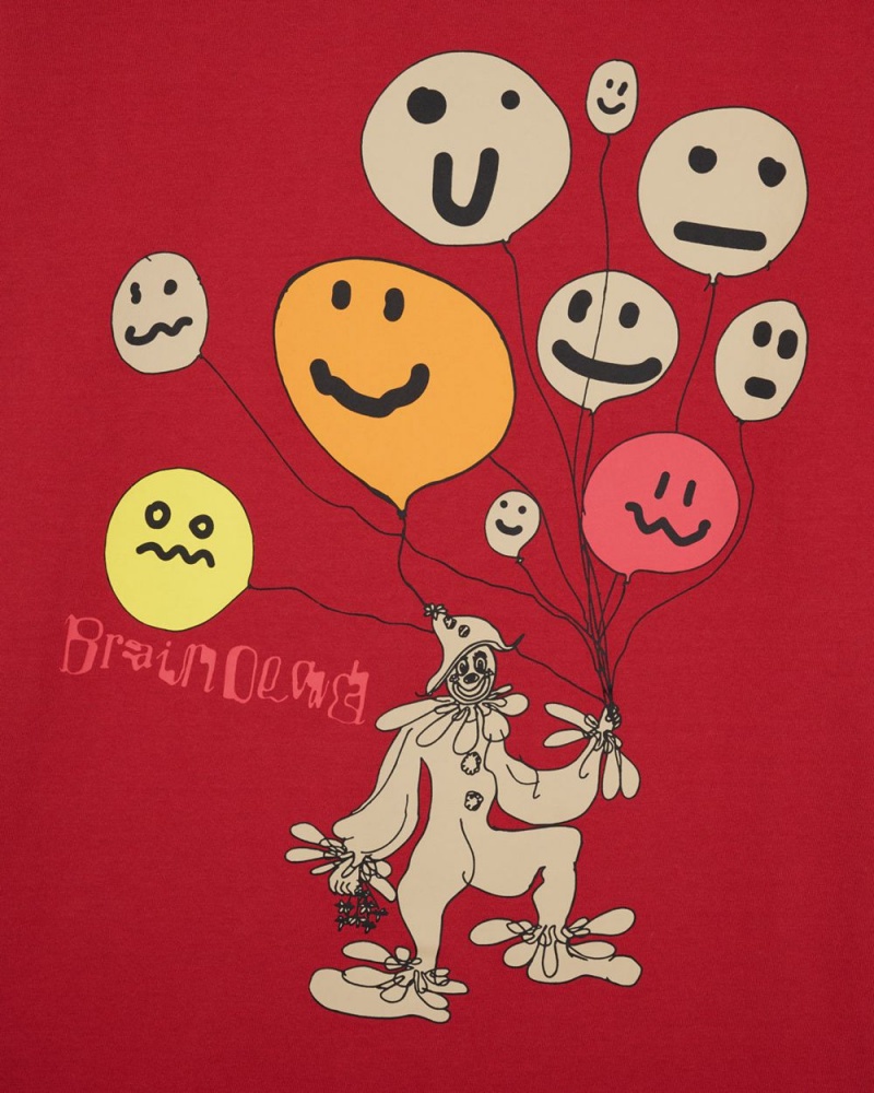 Red Brain Dead Balloon Man T-Shirt | USA MVBJ18642