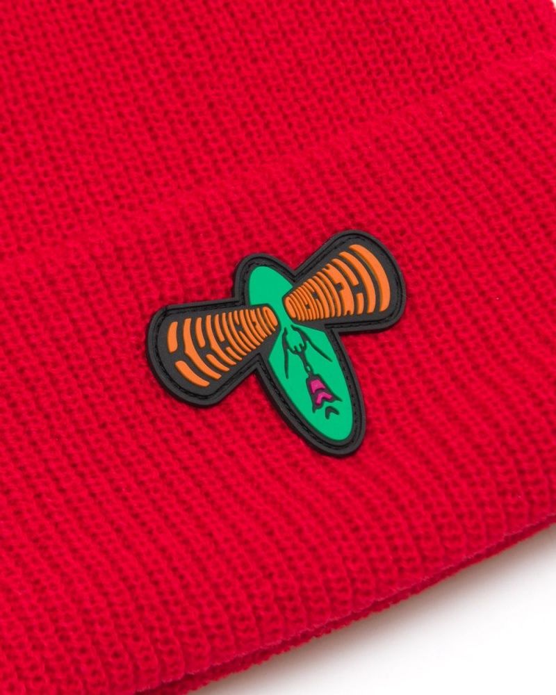 Red Brain Dead Brain Eyes Beanie | USA IWBD41926