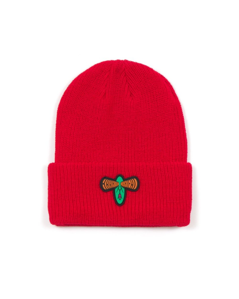 Red Brain Dead Brain Eyes Beanie | USA IWBD41926