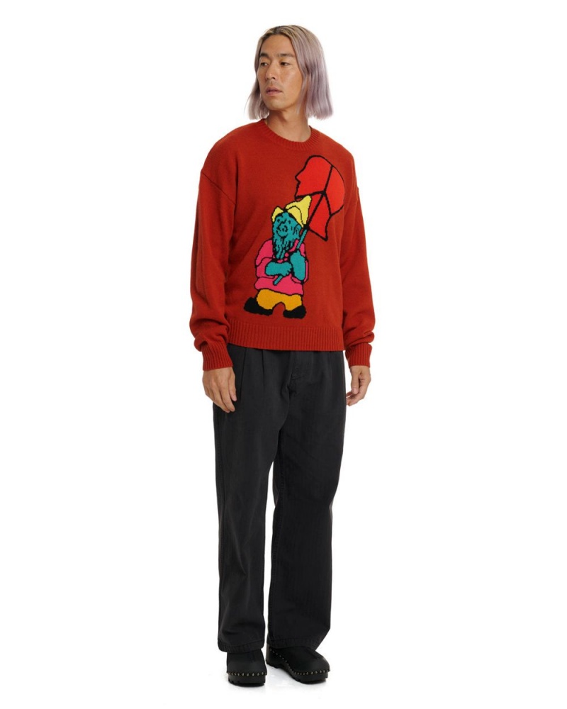 Red Brain Dead Gnome Sweater | USA HUDR61532