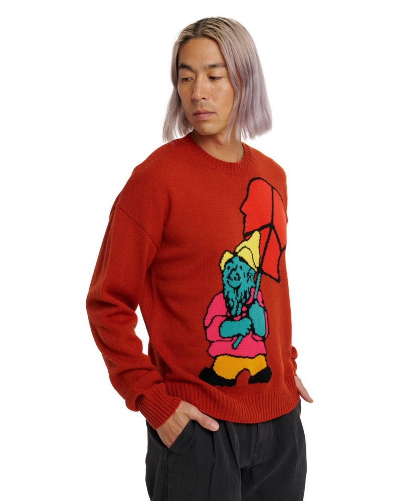 Red Brain Dead Gnome Sweater | USA HUDR61532