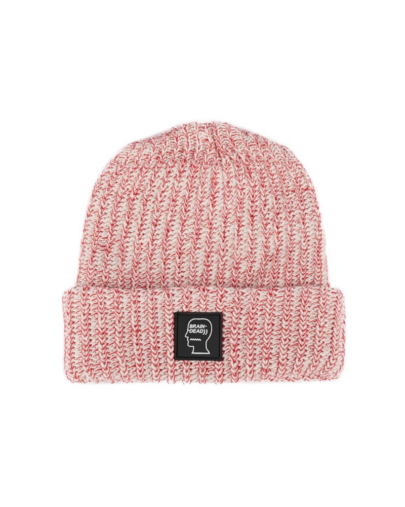 Red Brain Dead Logohead Beanie | USA GBUW74612