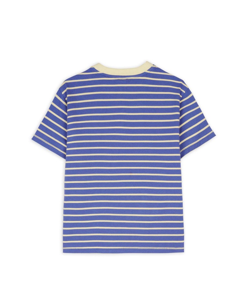 Red Brain Dead Striped Baby Tee T-Shirt | USA GCAJ64018