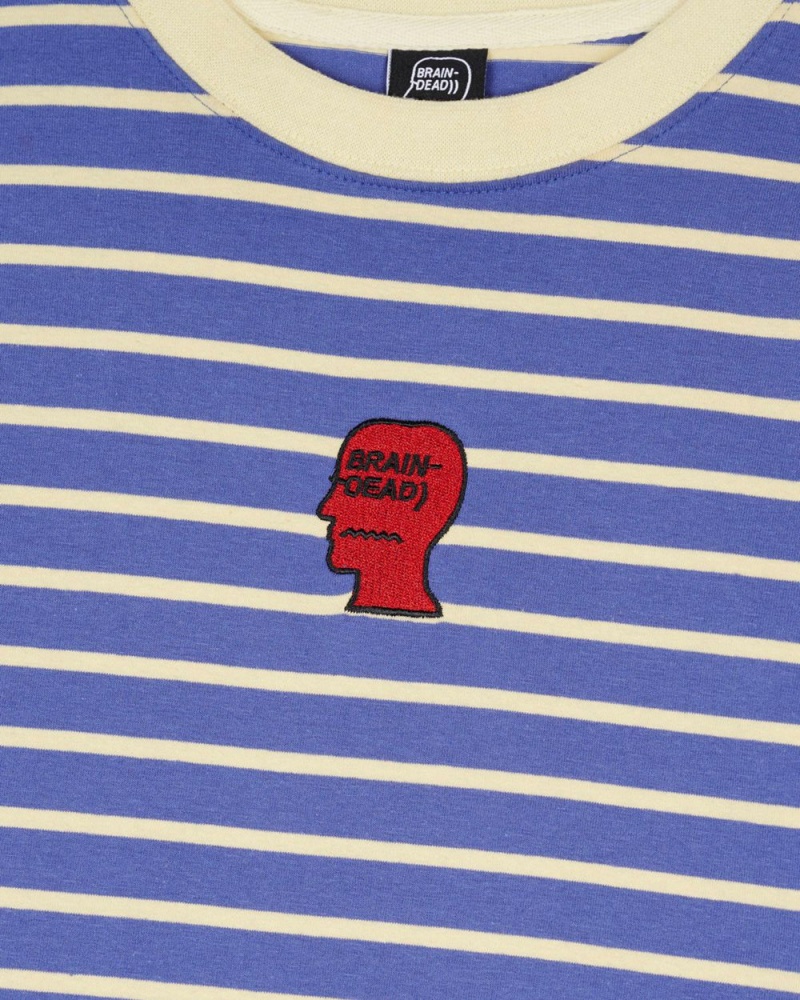 Red Brain Dead Striped Baby Tee T-Shirt | USA GCAJ64018