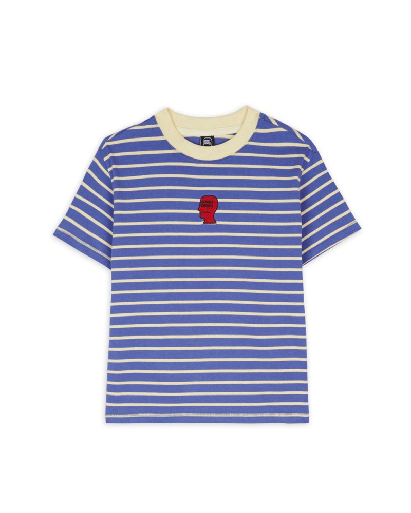 Red Brain Dead Striped Baby Tee T-Shirt | USA GCAJ64018