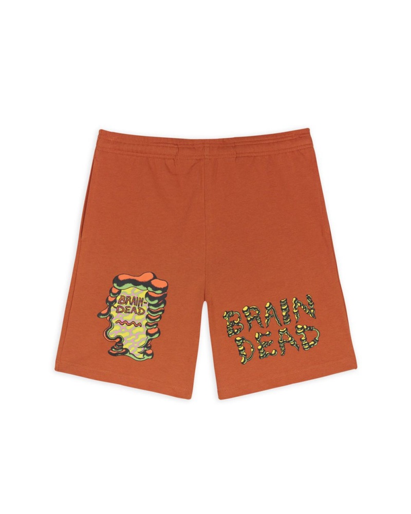 Red Brain Dead Tetsunori Tawaraya Logo Head Jersey Shorts | USA DISH90827