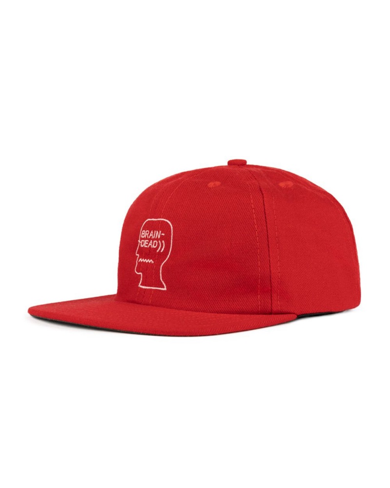 Red Brain Dead Wool Logohead Hat | USA NWIQ23589