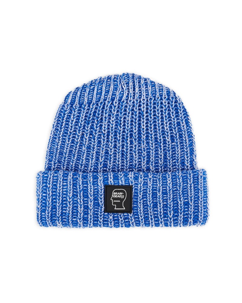 Royal White Brain Dead Logohead Beanie | USA SJML03194