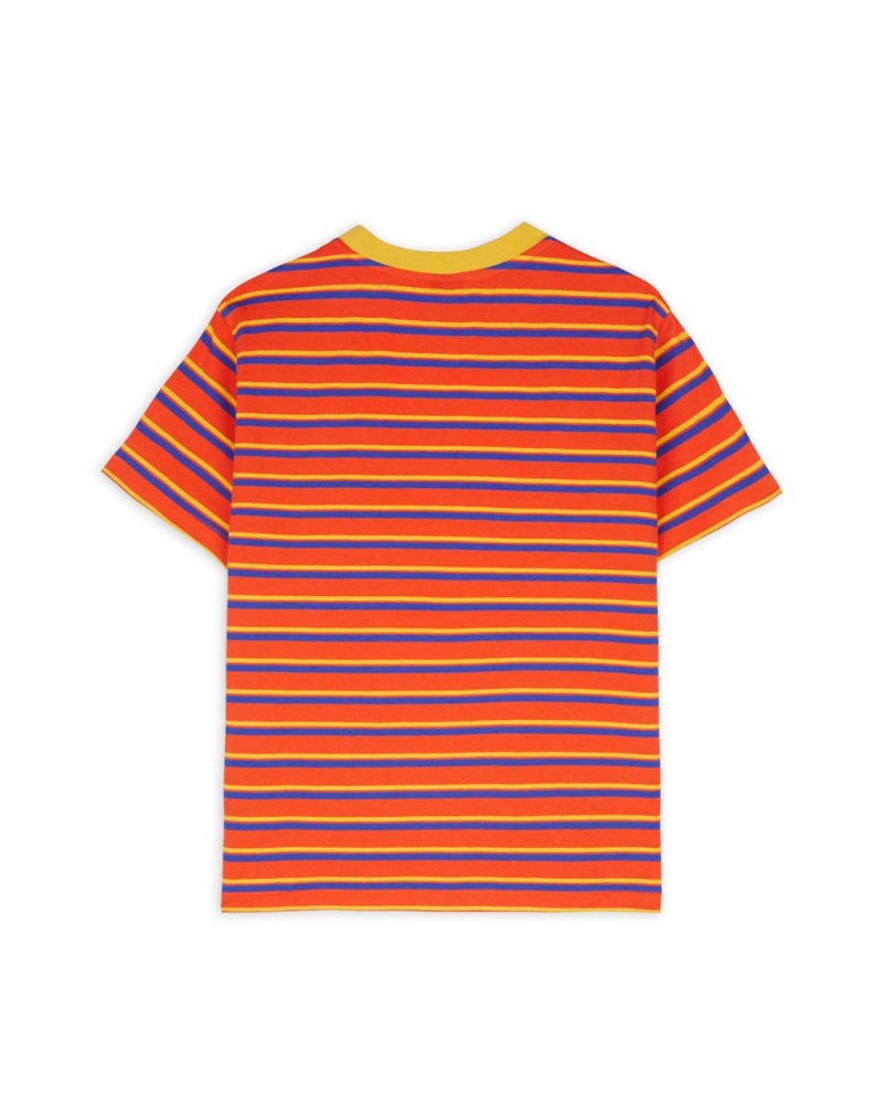 Turquoise Brain Dead Striped Baby Tee T-Shirt | USA OXUC84560