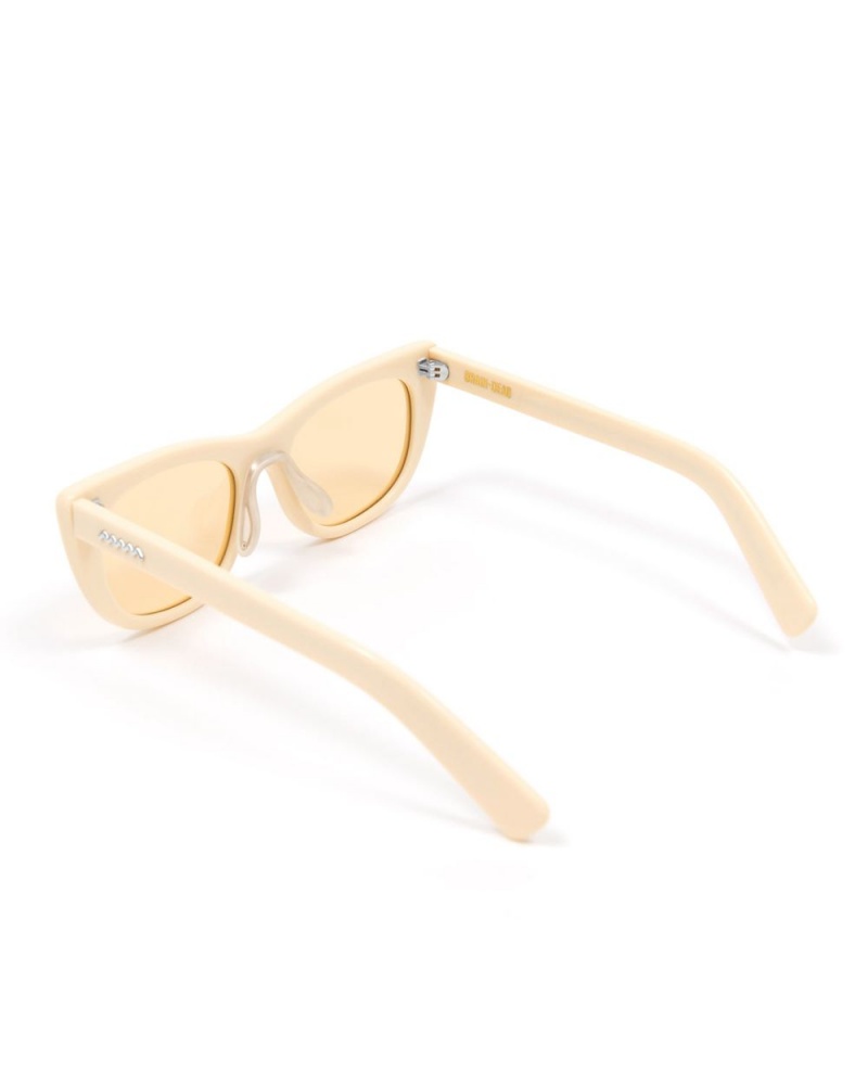 White Beige Brain Dead Natto Post Modern Primitive Eye Protection Sunglasses | USA VUWO50617