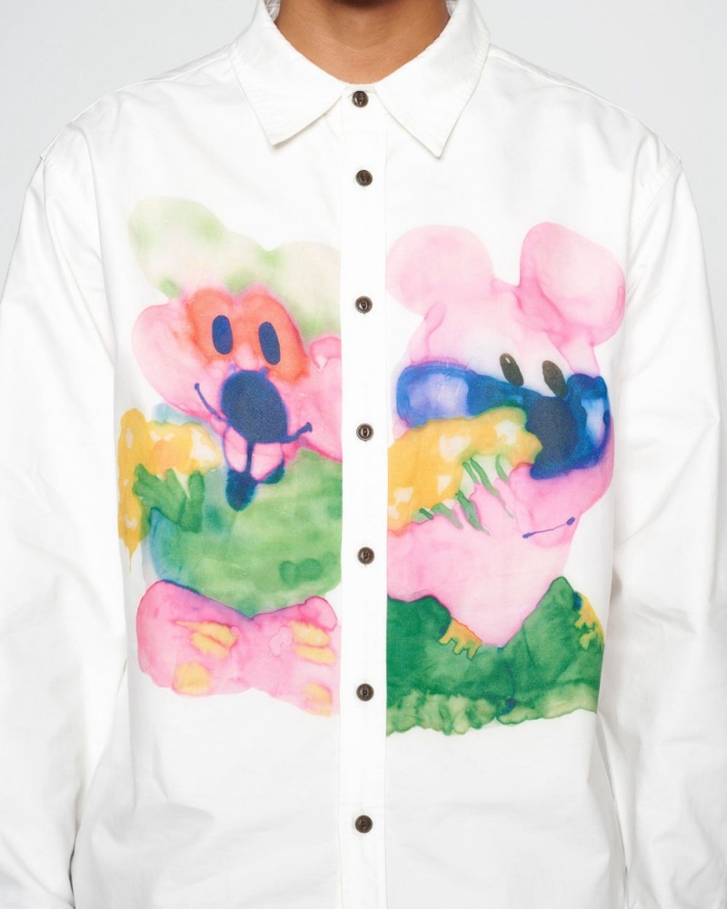 White Brain Dead Alfie Cotton Oxford Shirt | USA WVUF58712