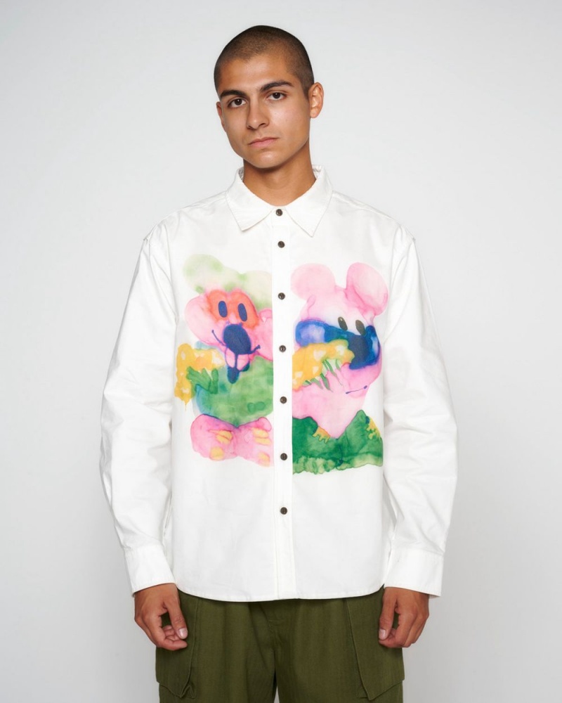 White Brain Dead Alfie Cotton Oxford Shirt | USA WVUF58712