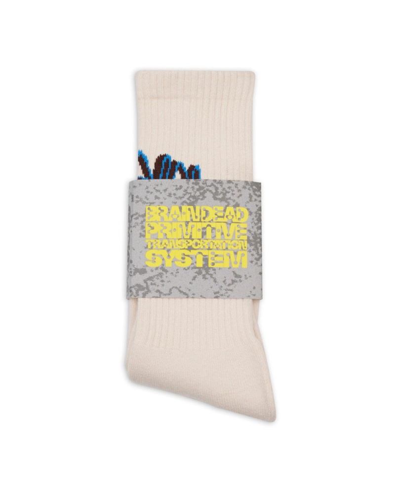 White Brain Dead Bd Stringy Socks | USA SJTG43680