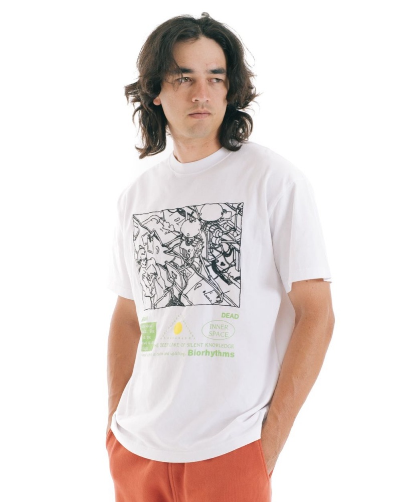 White Brain Dead Biorhythms T-Shirt | USA OWND84239