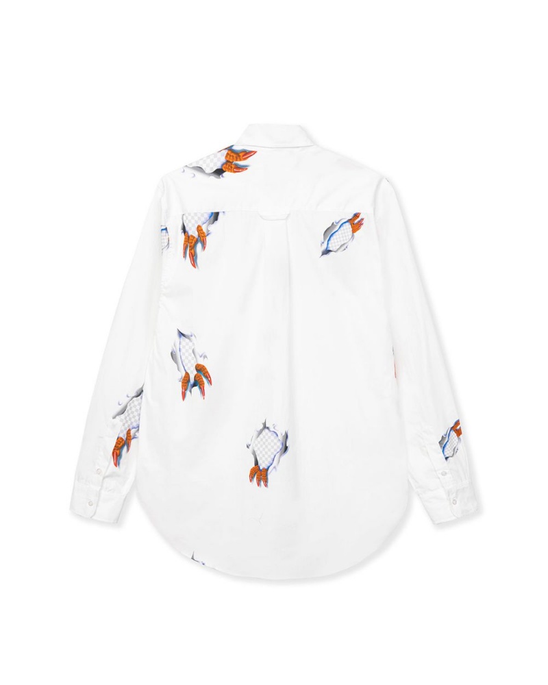 White Brain Dead Claw Button Up Shirt | USA TPHA98174