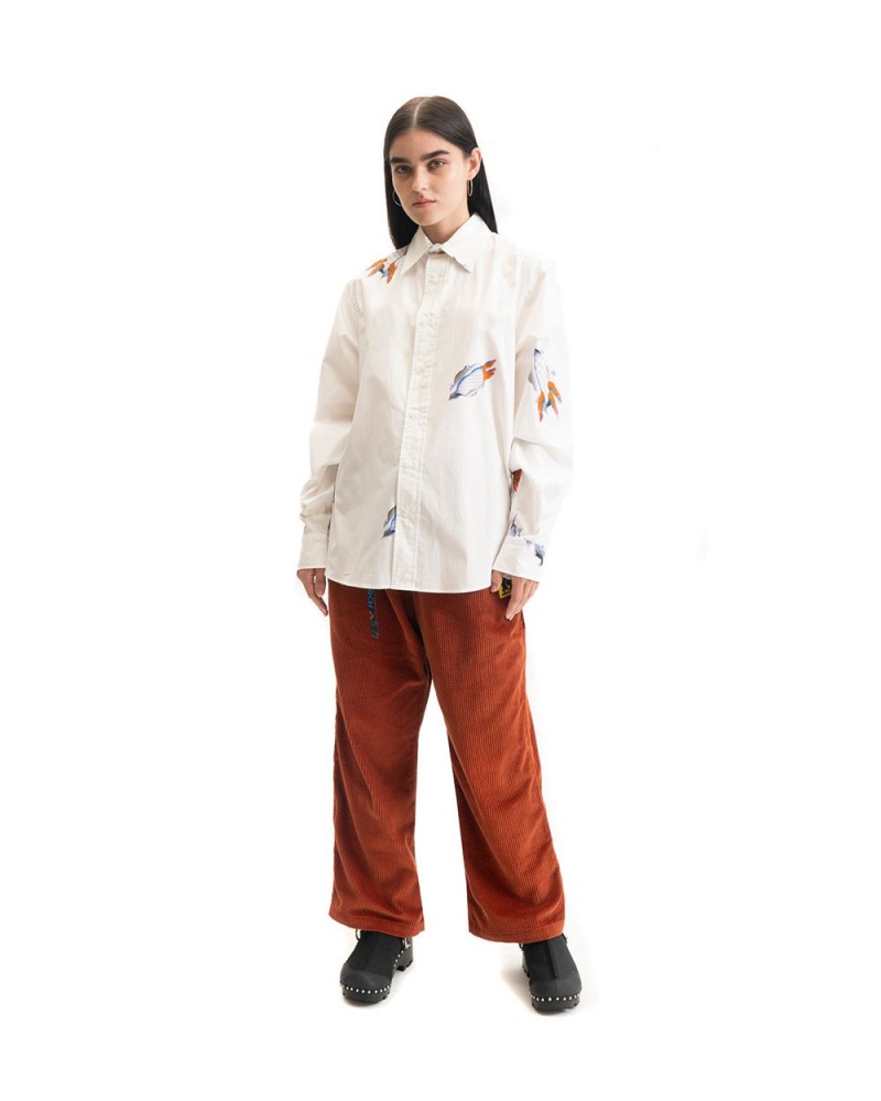 White Brain Dead Claw Button Up Shirt | USA TPHA98174