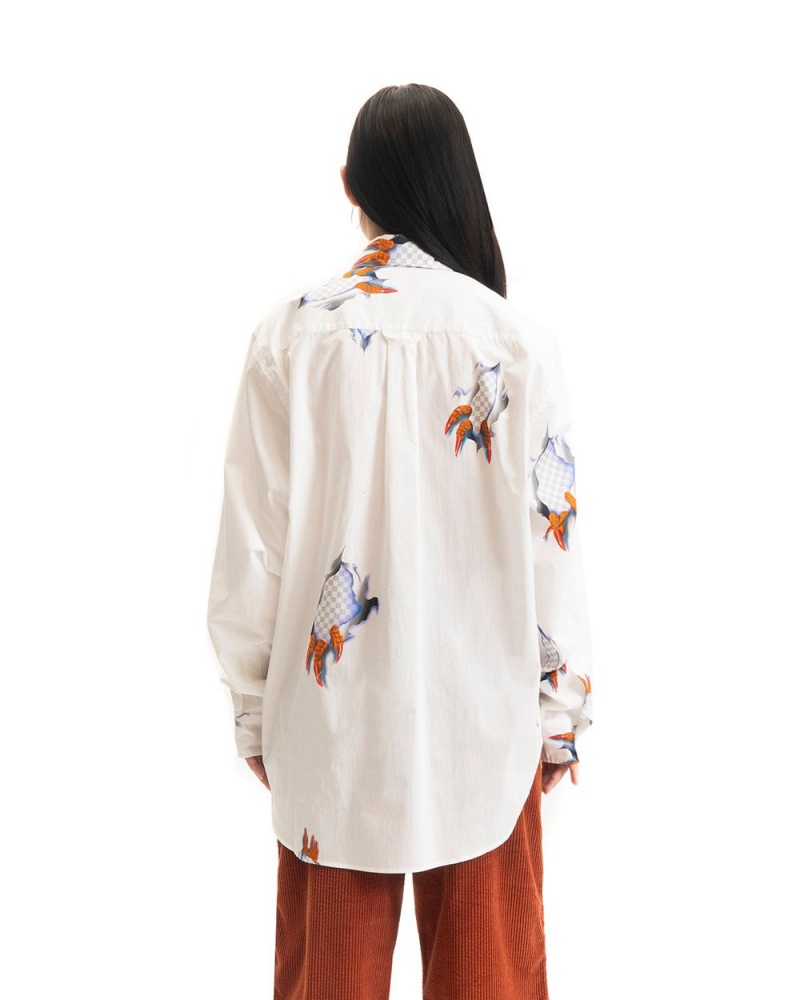 White Brain Dead Claw Button Up Shirt | USA TPHA98174