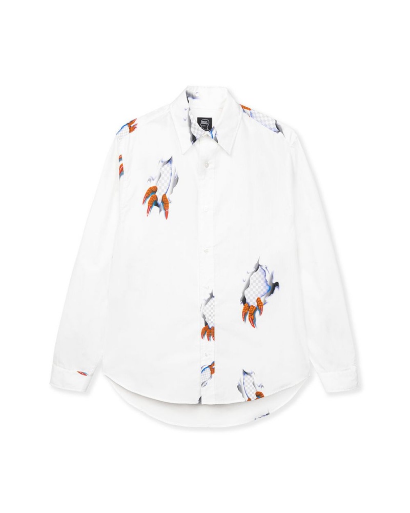 White Brain Dead Claw Button Up Shirt | USA TPHA98174