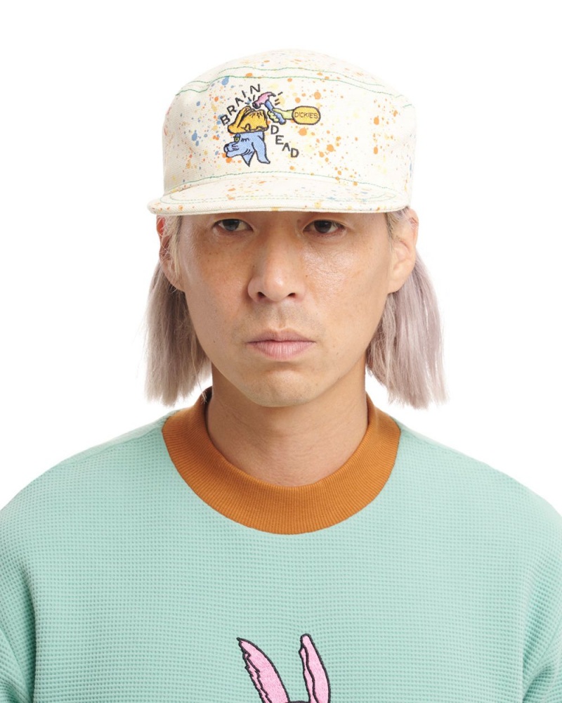 White Brain Dead Dickies Embroidered Painters Cap | USA DJTH75698