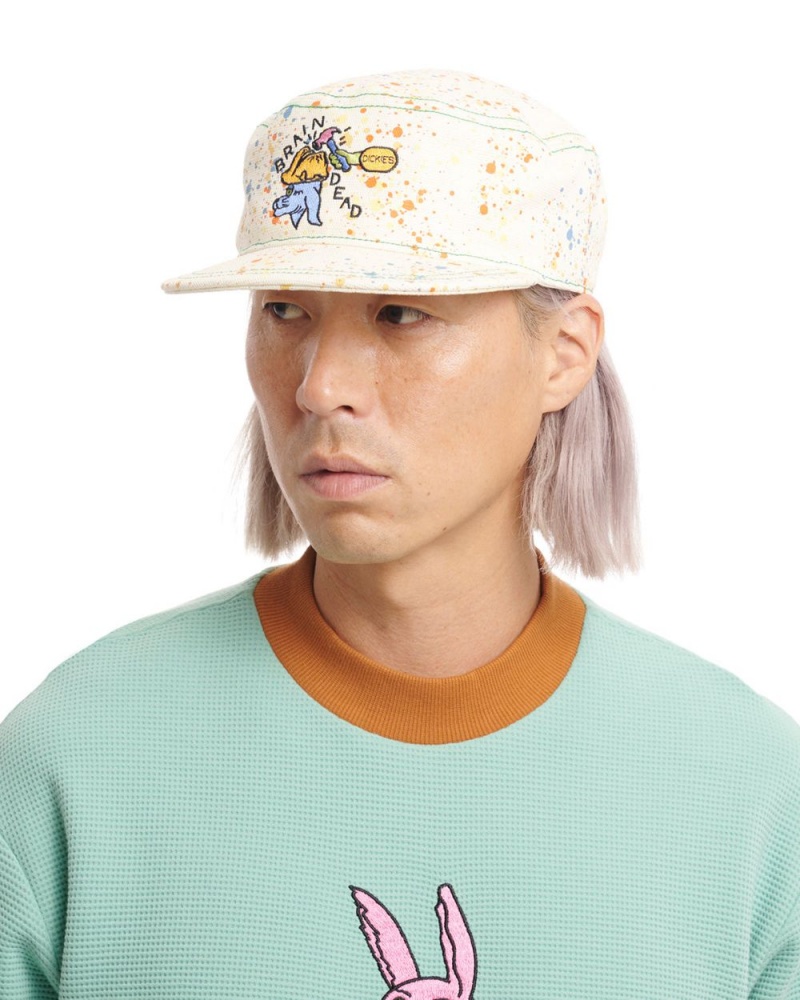 White Brain Dead Dickies Embroidered Painters Cap | USA DJTH75698