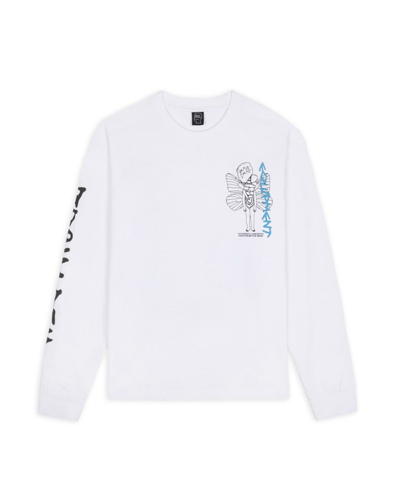 White Brain Dead Equipment Primitive Fairy Long Sleeve T-Shirt | USA DLZV16953