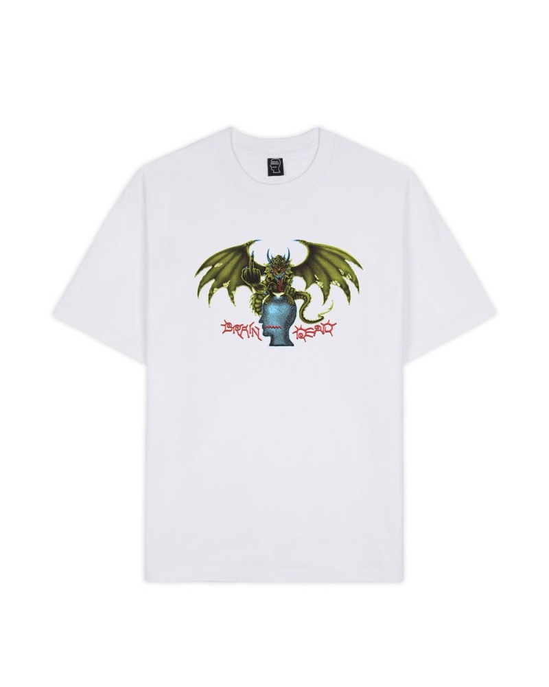 White Brain Dead Final Boss T-Shirt | USA FESH42896