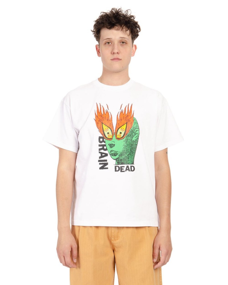 White Brain Dead Fire Eyes T-Shirt | USA NOCW06879