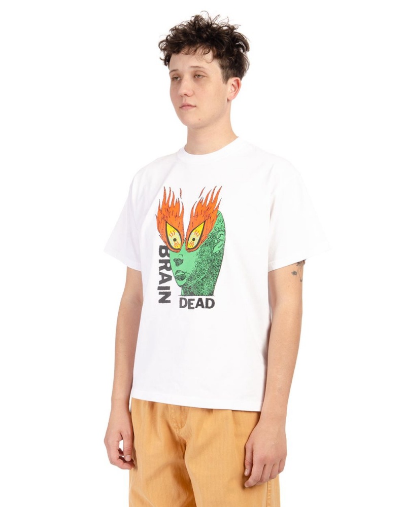 White Brain Dead Fire Eyes T-Shirt | USA NOCW06879