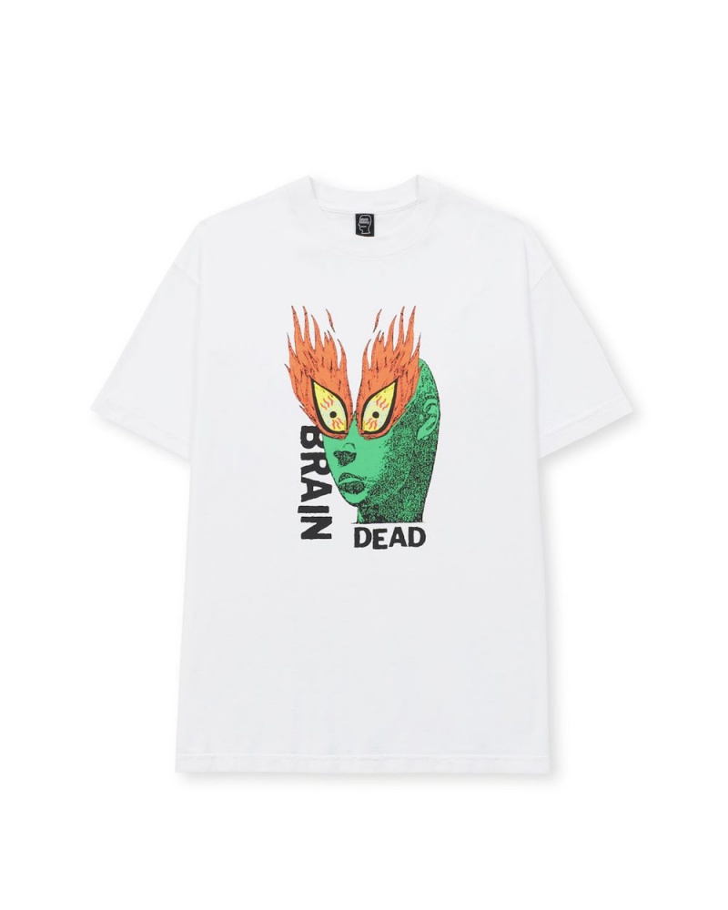 White Brain Dead Fire Eyes T-Shirt | USA NOCW06879