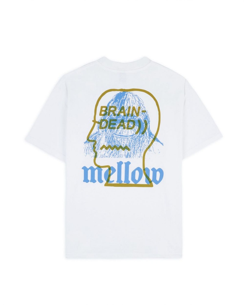 White Brain Dead Mellow Climbing Experimental T-Shirt | USA RLGN71853