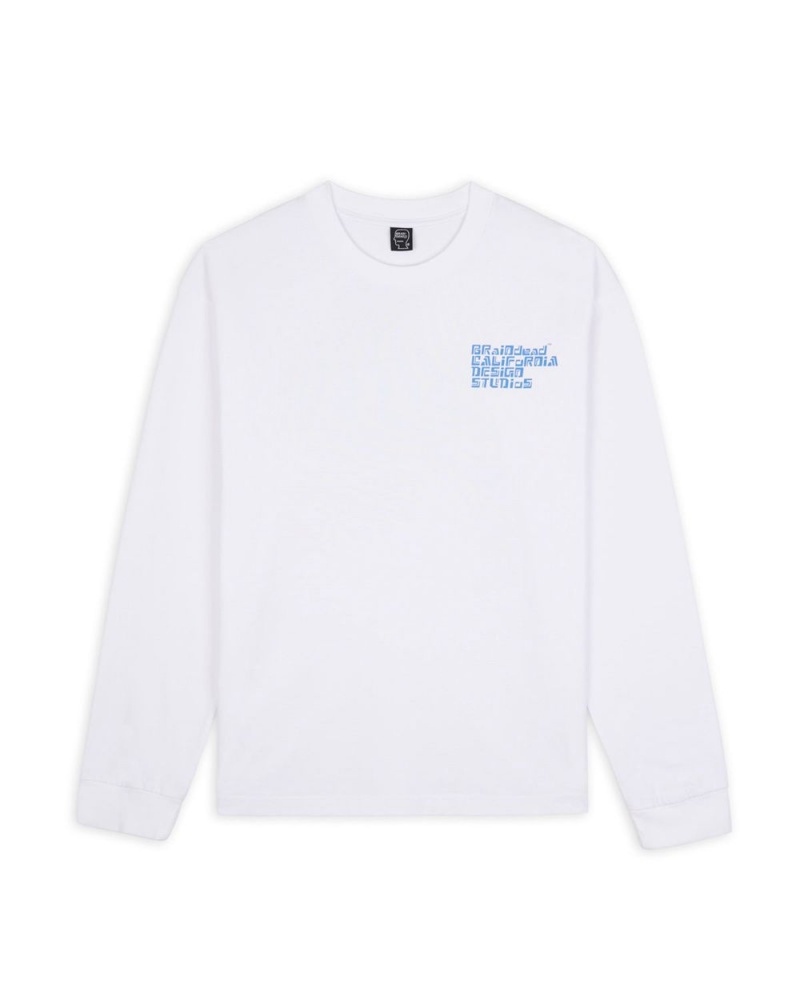 White Brain Dead Permit Everything Long Sleeve T-Shirt | USA KQWA08679