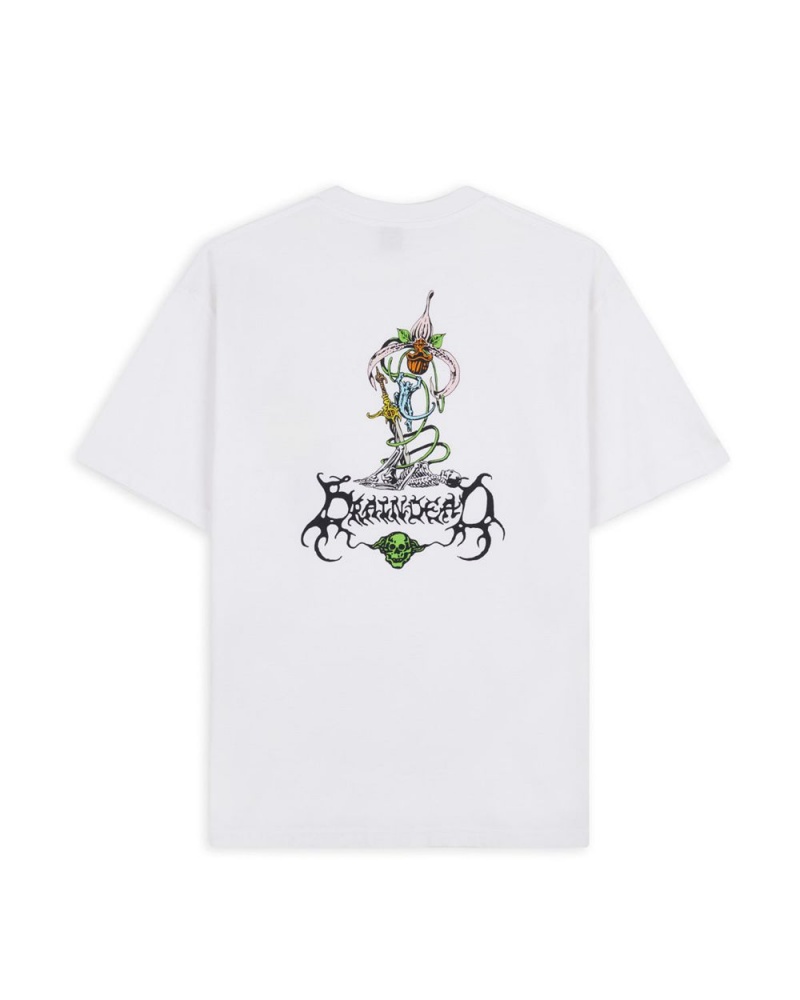 White Brain Dead Sabered T-Shirt | USA CWEL25807