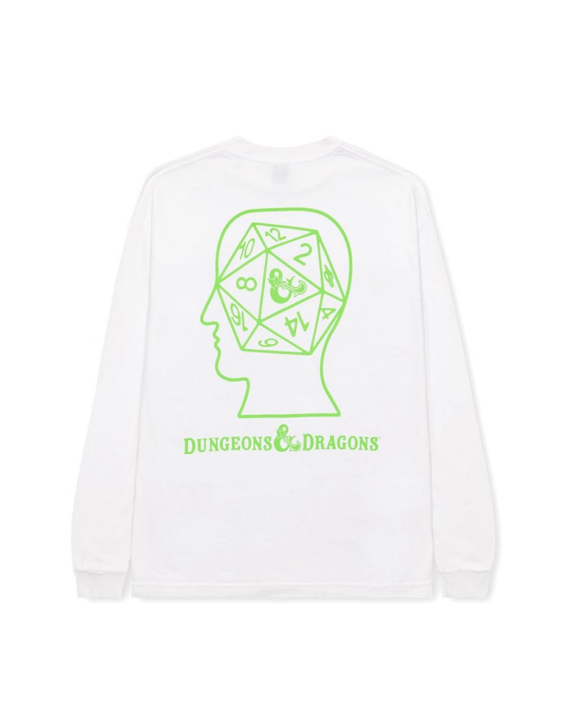 White Brain Dead X Dungeons & Dragons Dungeon Vortex Long Sleeve T-Shirt | USA MIOS86724