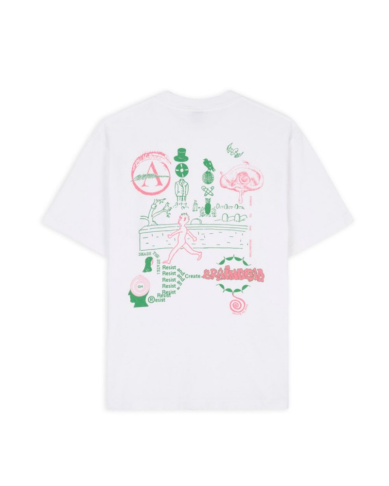 White Brain Dead X Goodhood Resist T-Shirt | USA GOQU73509