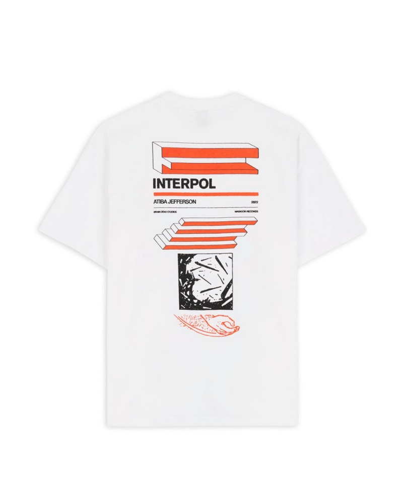 White Brain Dead X Interpol Atiba Jefferson Photo #1 T-Shirt | USA ZRJS40587