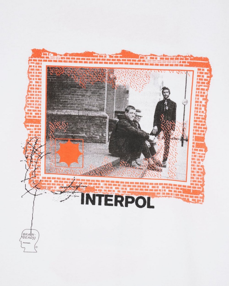 White Brain Dead X Interpol Atiba Jefferson Photo #1 T-Shirt | USA ZRJS40587