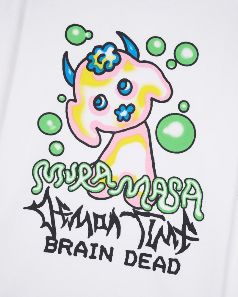 White Brain Dead X Mura Masa Demon Time T-Shirt | USA QPBO65093