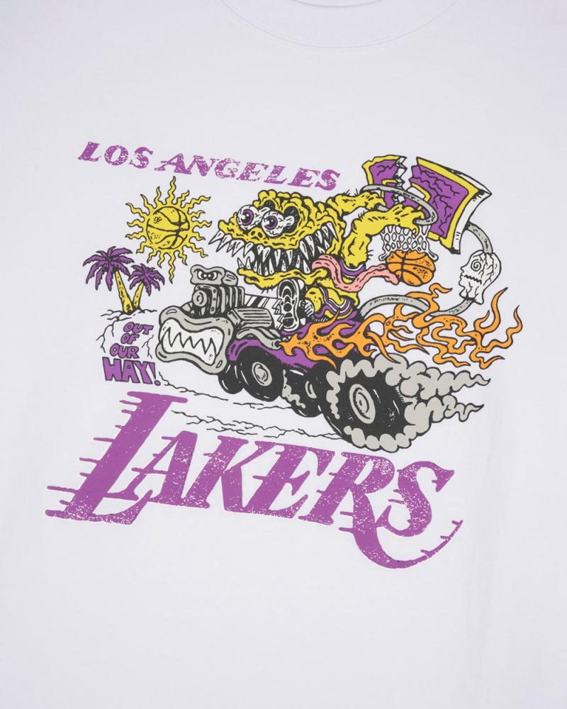 White Brain Dead X NBA Los Angeles Lakers T-Shirt | USA WXUB20576