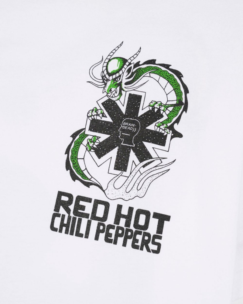 White Brain Dead X Red Hot Chili Peppers Yin Yang T-Shirt | USA QSXI45016