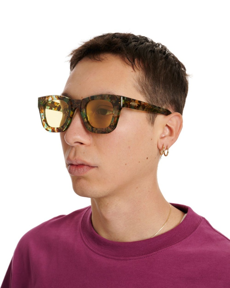 Yellow Brain Dead Elia Post Modern Primitive Eye Protection Sunglasses | USA QCXJ30184