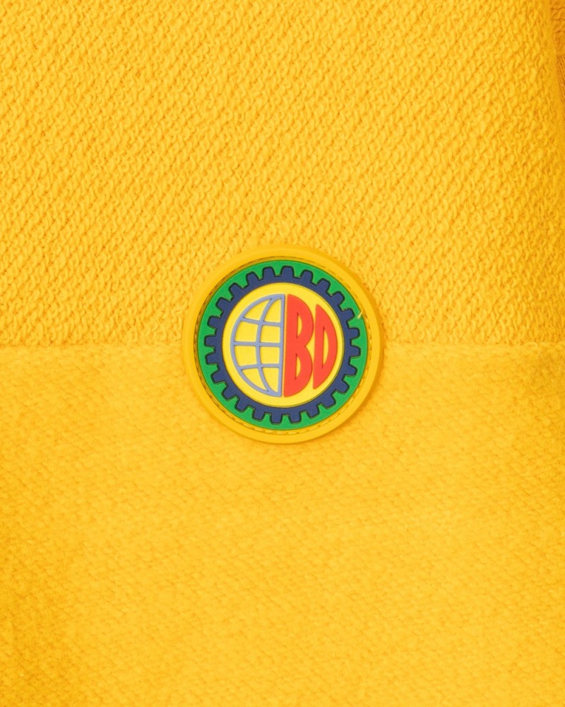 Yellow Brain Dead Global Works Split Panel Fleece & Terry Crewneck Sweatshirt | USA UYJE35907