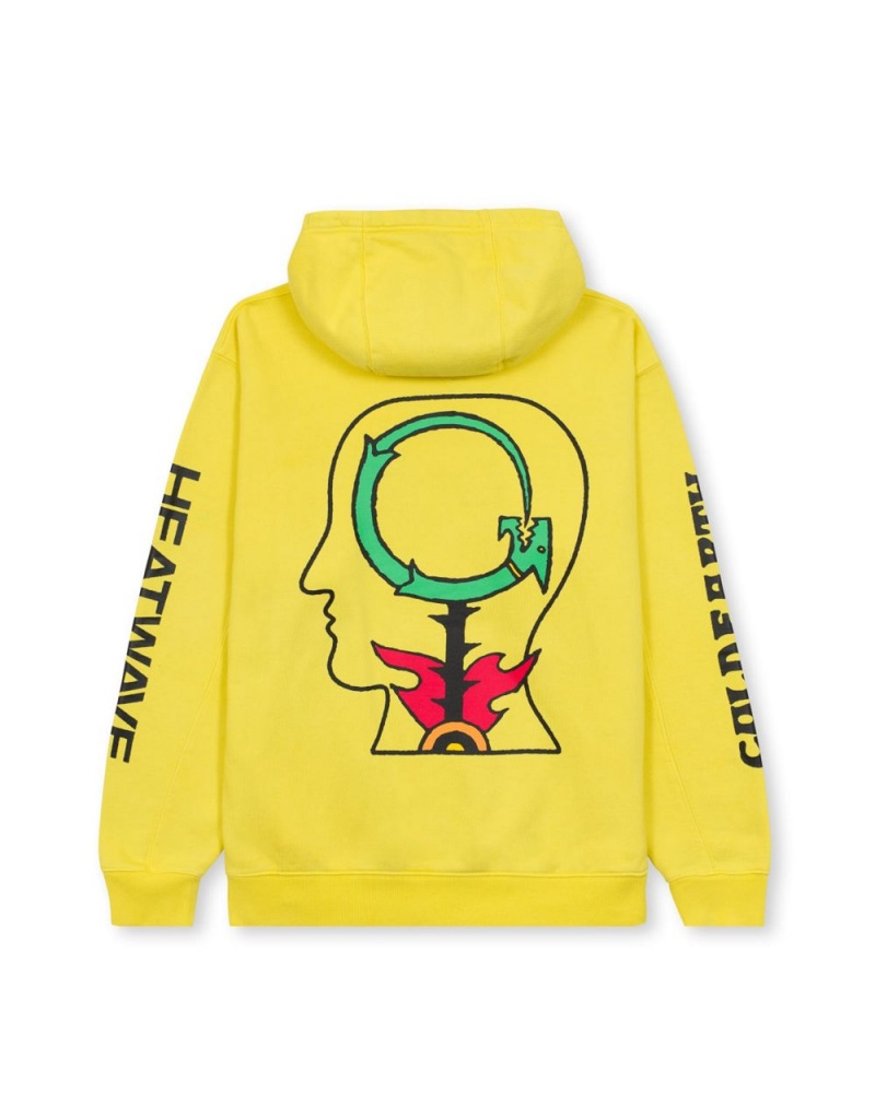 Yellow Brain Dead Heatwave Sweatshirt Hoodie | USA ROBQ56319