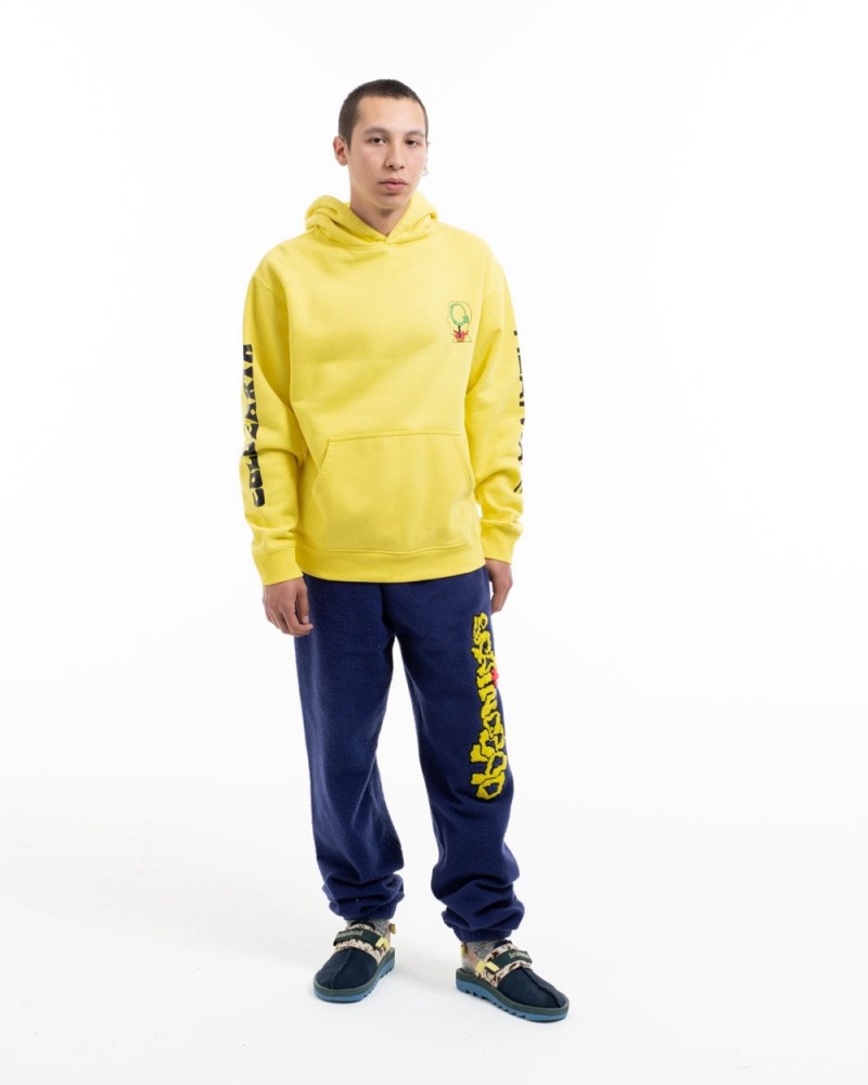 Yellow Brain Dead Heatwave Sweatshirt Hoodie | USA ROBQ56319