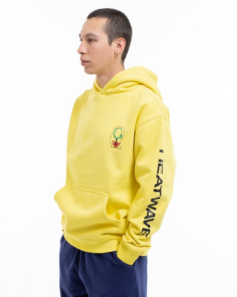 Yellow Brain Dead Heatwave Sweatshirt Hoodie | USA ROBQ56319