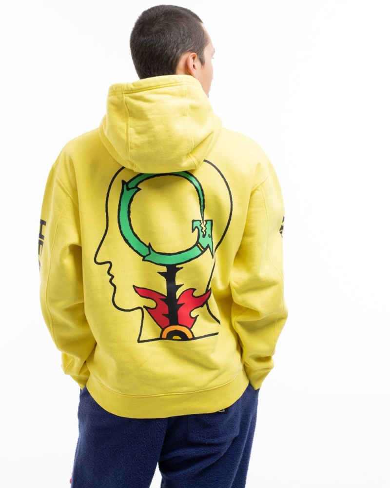 Yellow Brain Dead Heatwave Sweatshirt Hoodie | USA ROBQ56319