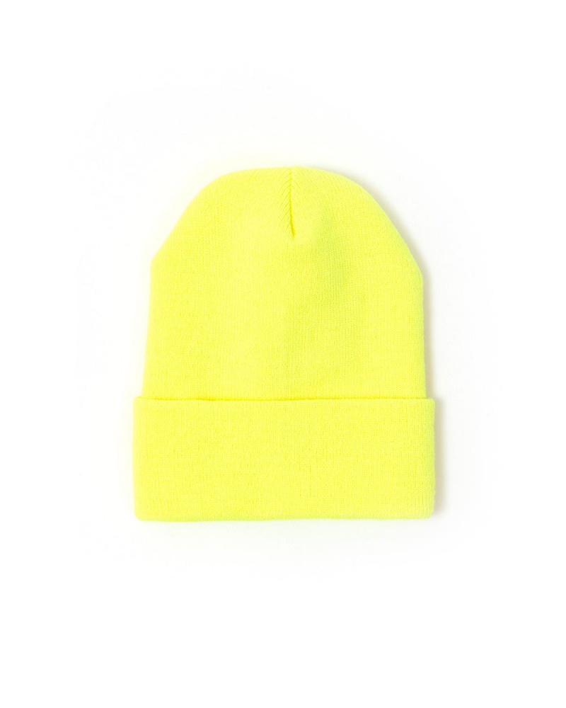 Yellow Brain Dead Logo Head Beanie | USA OLGB42509