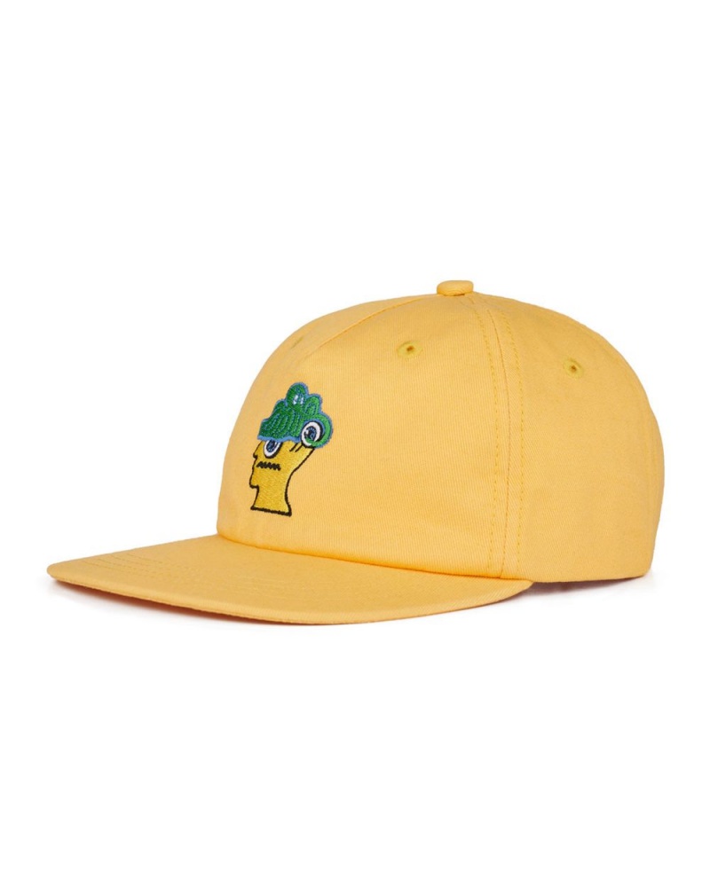 Yellow Brain Dead Overcast Kids 6 Panel Cap | USA LDVK80159