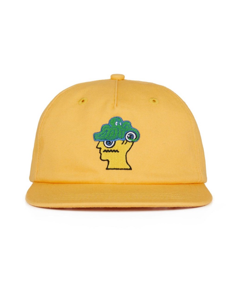 Yellow Brain Dead Overcast Kids 6 Panel Cap | USA LDVK80159