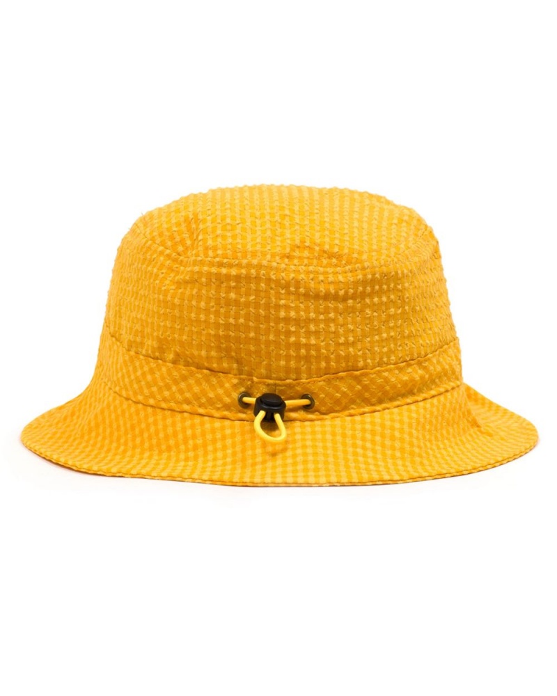 Yellow Brain Dead Seersucker Bucket Hat | USA QIWH63289